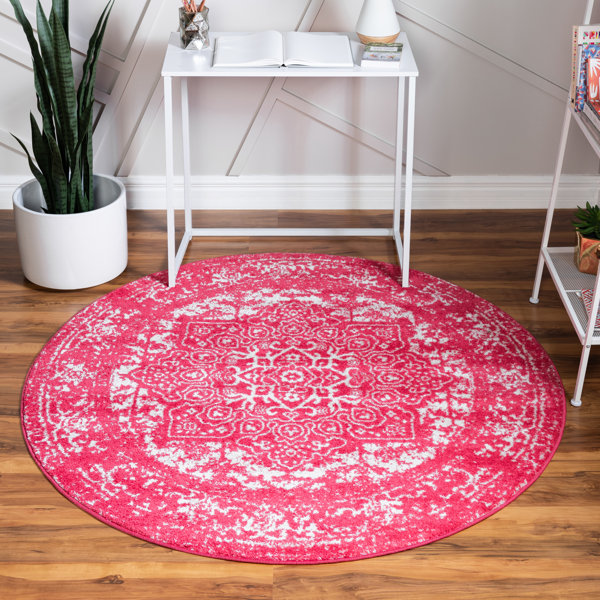 Bungalow Rose Maxence Oriental Area Rug in Pink & Reviews Wayfair